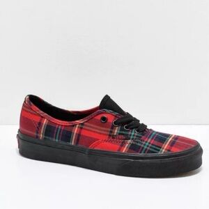Vans Plaid Tartan Tie Up Skateboard Shoes